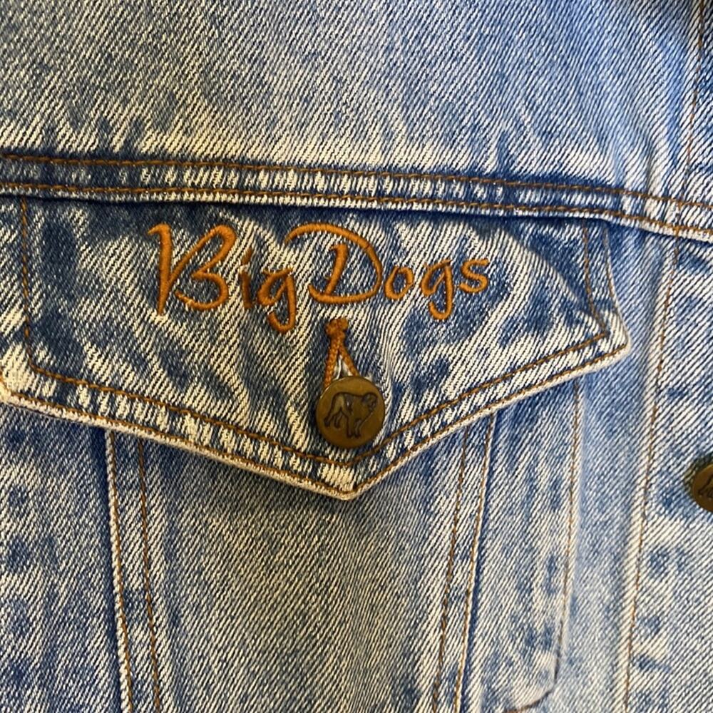Big Dogs Santa Barbara Vintage Men’s Button Down Denim Jacket EUC Sz Sm Cotton - Picture 4 of 10